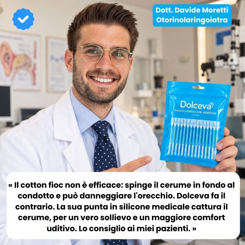 Dolceva® Pulisci-orecchie adesivo – Cattura il cerume invece di spingerlo in fondo