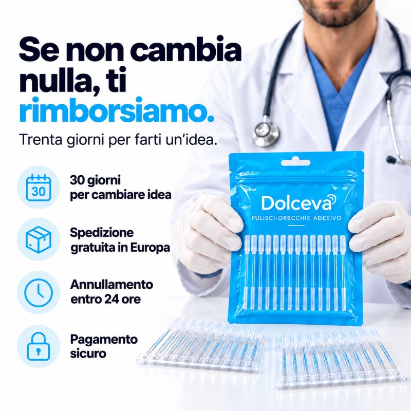 Dolceva® Pulisci-orecchie adesivo – Cattura il cerume invece di spingerlo in fondo