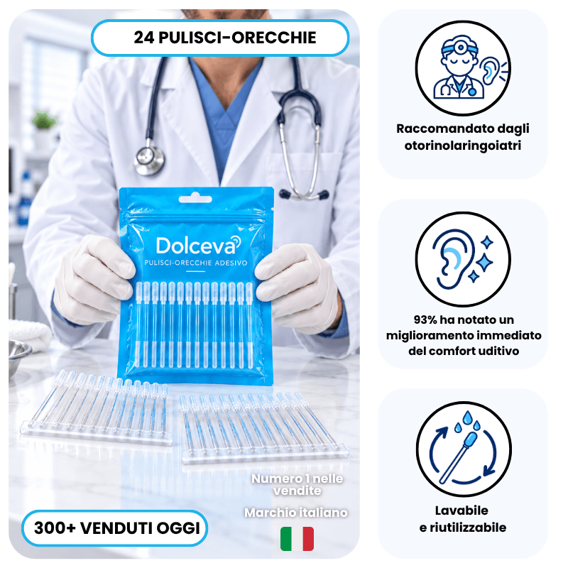 Dolceva® Pulisci-orecchie adesivo – Cattura il cerume invece di spingerlo in fondo